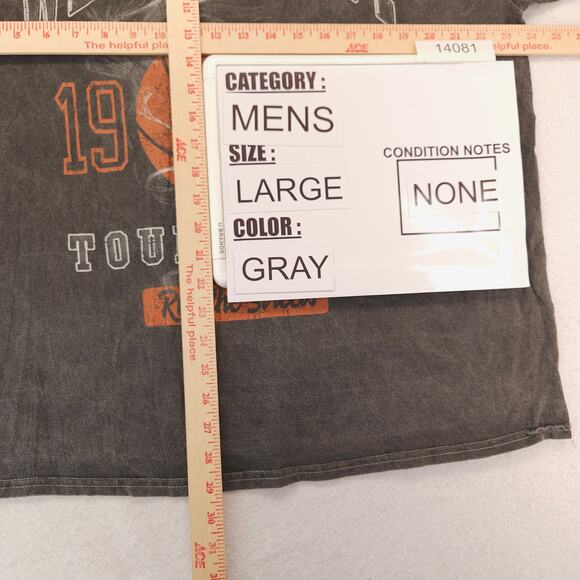 PacSun Casual Crew Neck Short Sleeve Striped T Shirt Mens Size Large L Gray - Picture 8 of 9